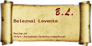 Beleznai Levente névjegykártya